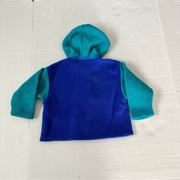Patagonia Jacket Fleece Hooded Full Zip Blue Green Colorblock Vintage 90’s 24 mo - Picture 3 of 10